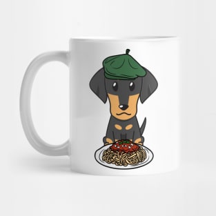 Dog eating Spaghetti - dachshund Mug